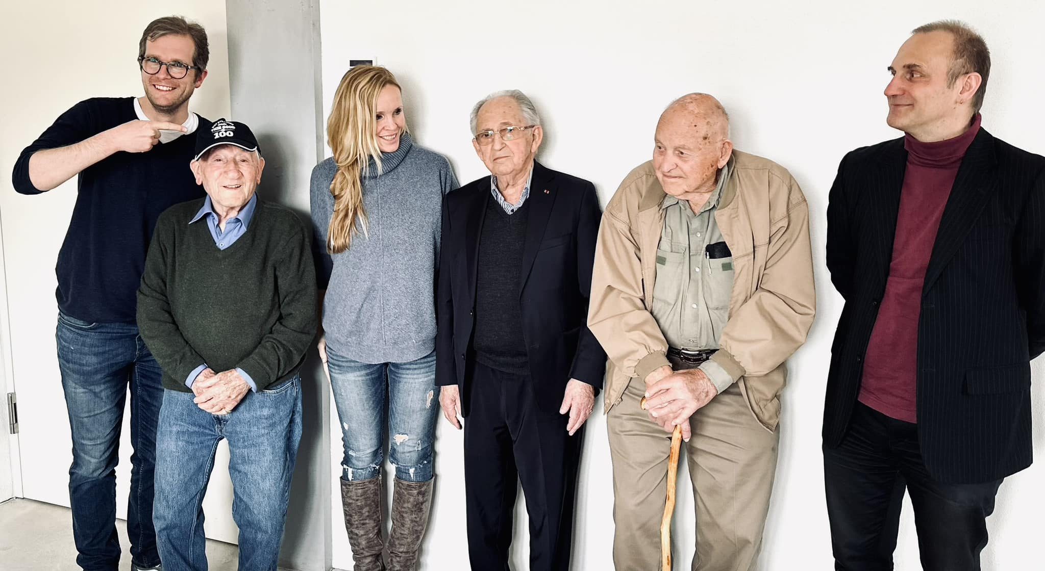 Max L&uuml;tgens, Joseph Alexander, Erin Faith Allen, Abba Naor, Lockered &lsquo;Bud&rsquo; Gahs and Dr. Christoph Thonfeld at the commemoration of the liberation of Dachau